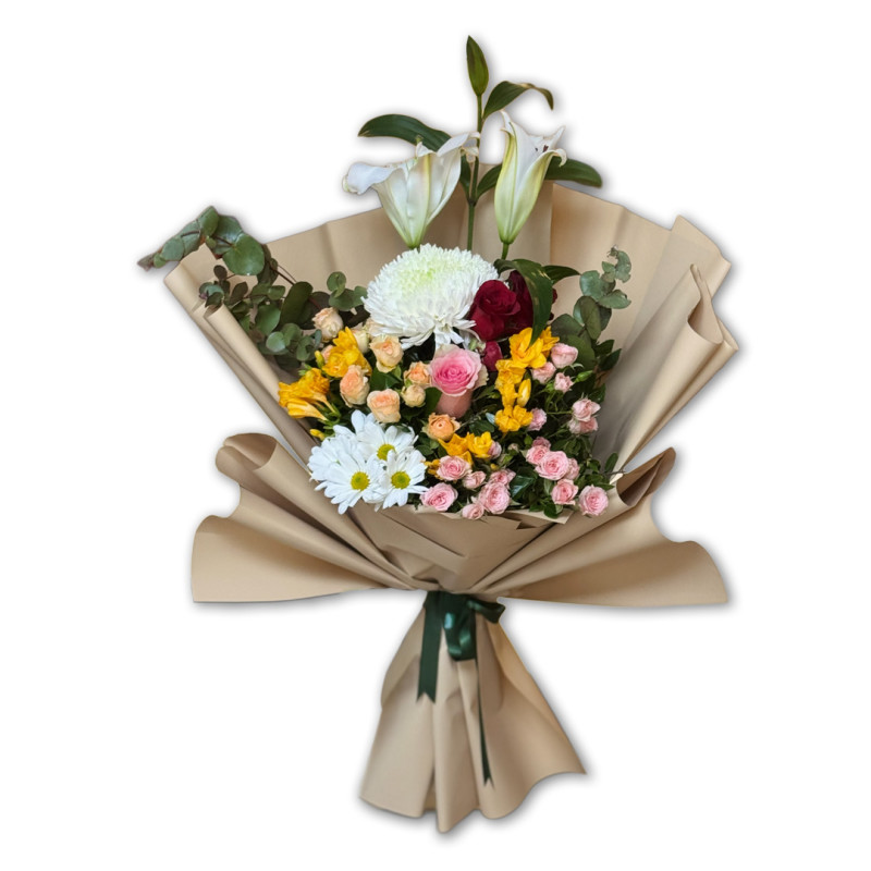 LİLYUM GÜL PAPATYA KUCAK DOLUSU L