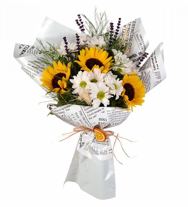 Ayçiçeği ve Papatya Buketi