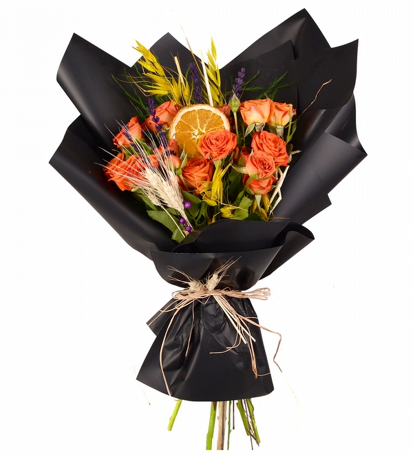 Renkli 5 Turuncu Gül Buketi